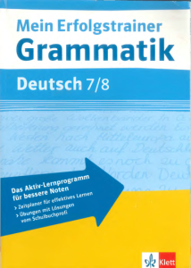 Mein Erfolgstrainer Grammatik Deutsch 7.8. Klas…