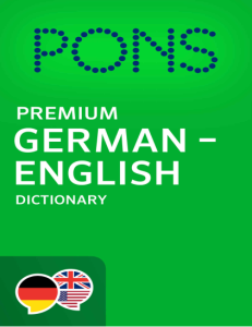 PONS Premium German – English Dictionary PONS Wörterbuch Deutsch – Englisch Premium