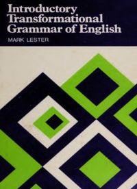 INTRODUCTORY TRANSFORMSTIONAL GRAMMAR OF ENGLISH