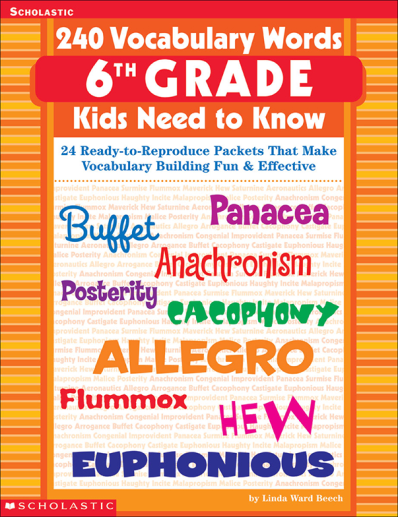 Scholastic – 240 Vocabulary words 6th Grade Kid…